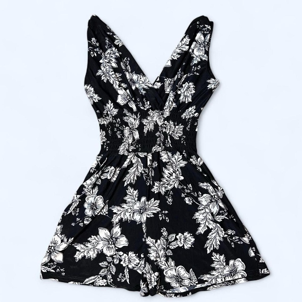 Fairy Black & White Floral Romper!